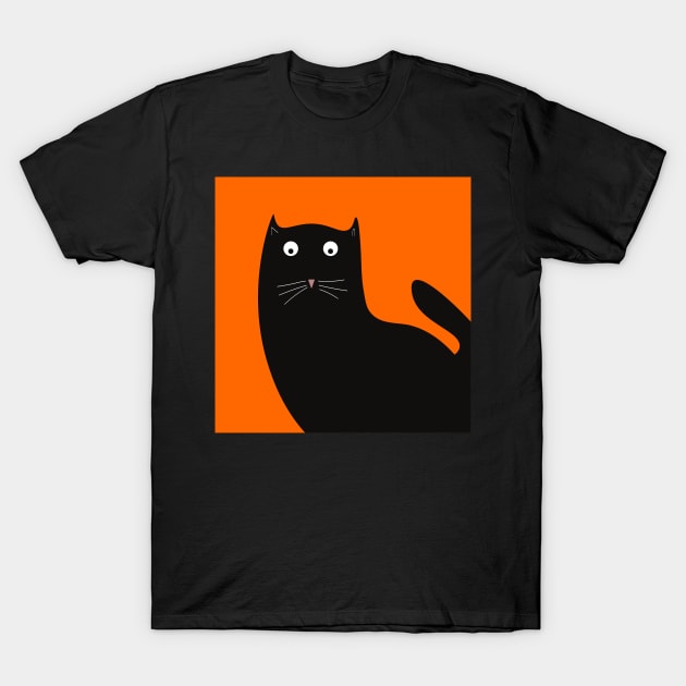 Black Cat T-Shirt by monika27
